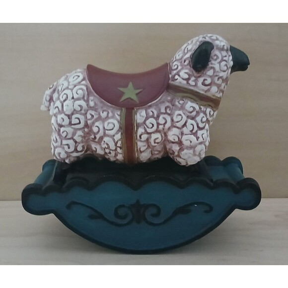 Rocking Sheep Figurine Children's Baby Nursery Room Decor Cute Fun 6.5 x 5.5 - Picture 4 of 12